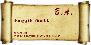 Bengyik Anett névjegykártya