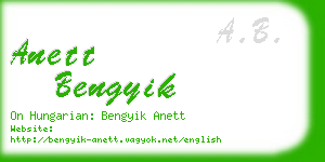 anett bengyik business card